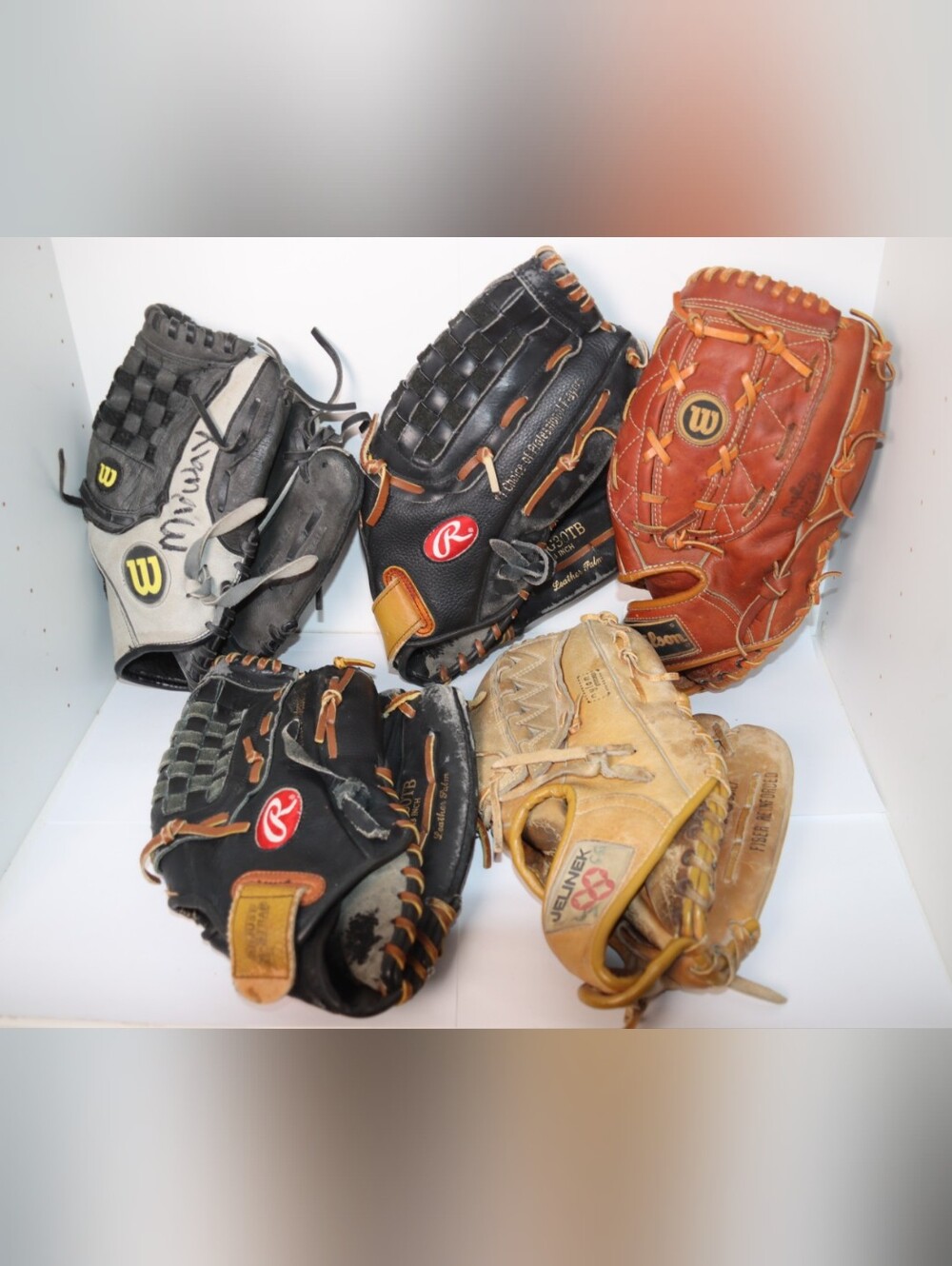 5 Baseball Gloves (Right Hamded Thrower)